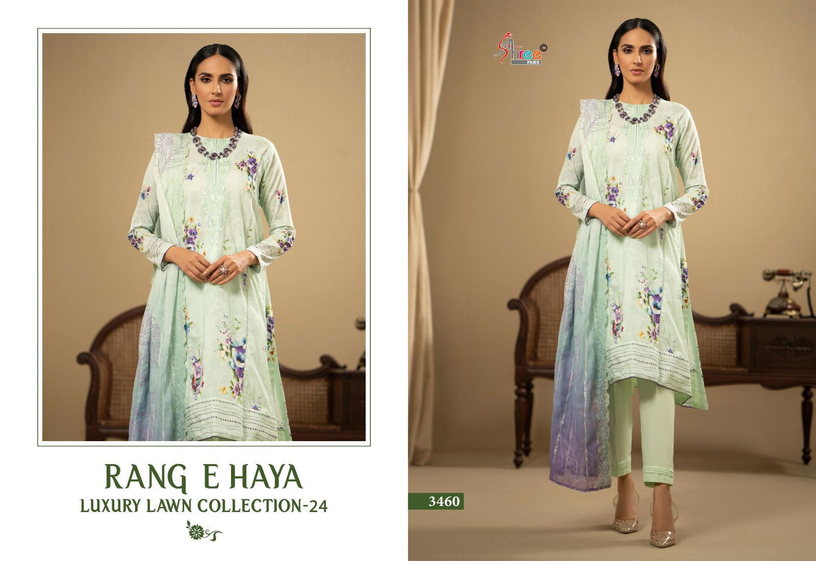 Rang E Haya Luxury Lawn Collection Vol 01 By Shree Pure Cotton Pakistani Suits Wholesale Market In Surat
 